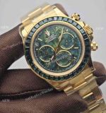 PPM Rolex Cosmo Daytona Skeleton Yellow Gold-Green Watch 4801 Movement